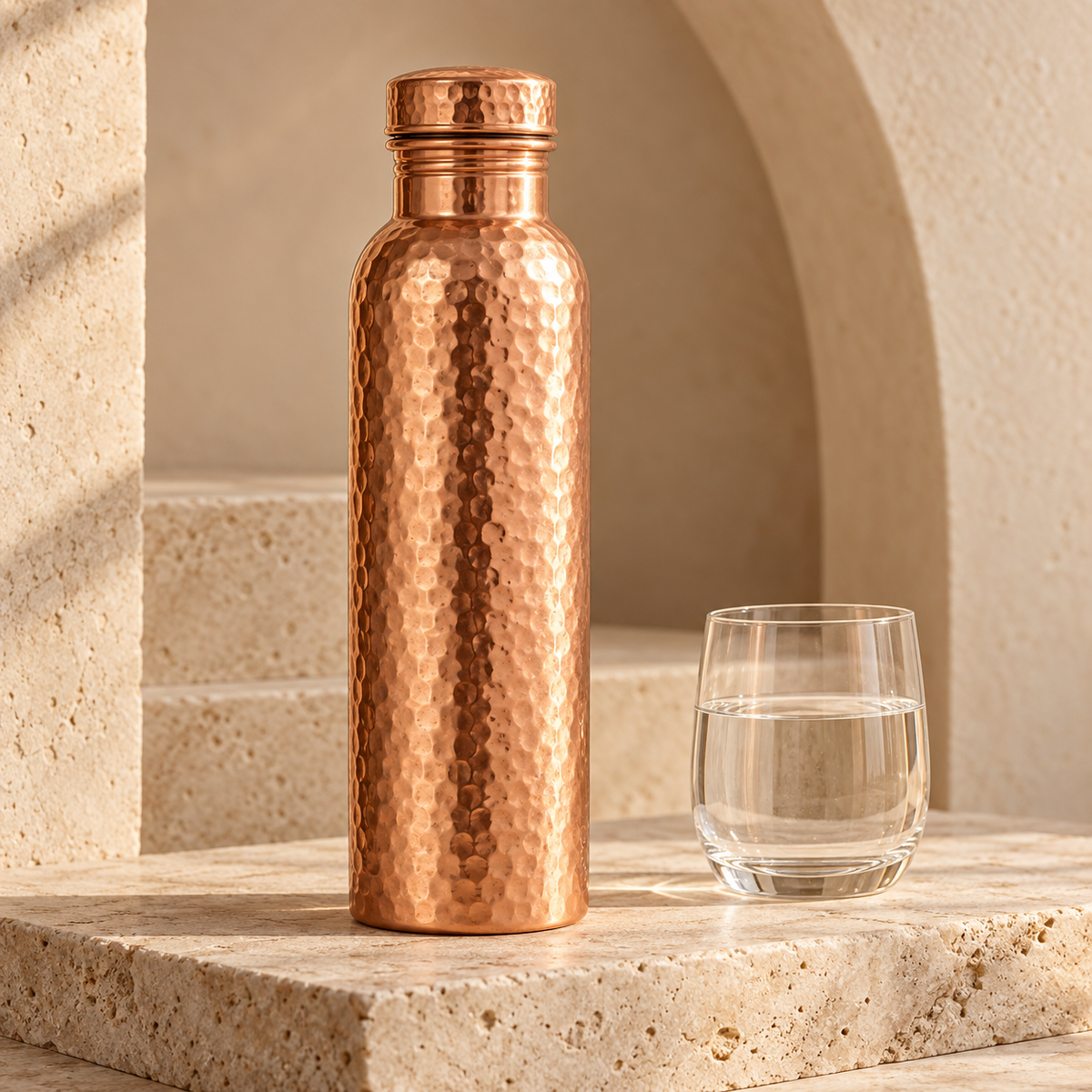 TAMRÉA™ Gourde En Cuivre Pur Martelée — 800 ml